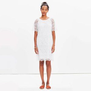 Madewell Eyelit Lyric White Shift Dress Size 10